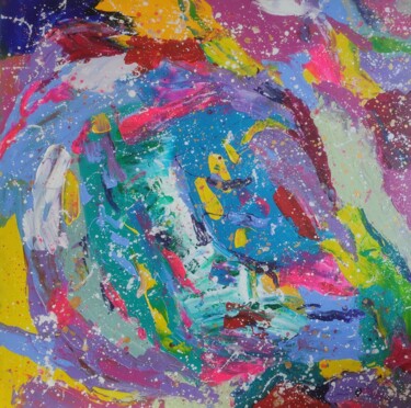 Painting titled "In pursuit of Happi…" by Vafa Majidli, Original Artwork, Acrylic Mounted on Wood Stretcher frame