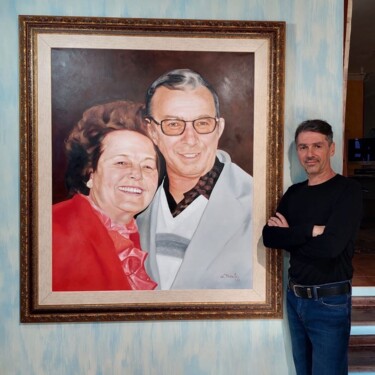 Retrato Madalena e Paulo Althoff 绘画 标题为“Retrato Madalena e…” 由Luis Mielle, 原创艺术品, 油