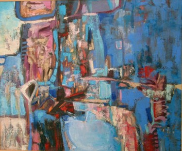 Painting titled "Road up" by Marina Valtcheva, Original Artwork, Oil