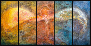 Malerei mit dem Titel "Dreieinigkeit * Tri…" von Jutta Blühberger, Original-Kunstwerk, Pigmente