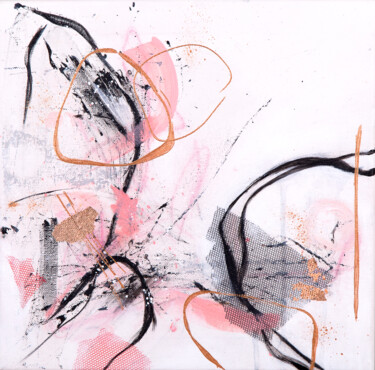 Schilderij getiteld "Small mix in pink." door Leena Amelina, Origineel Kunstwerk, Acryl Gemonteerd op Frame voor houten bran…