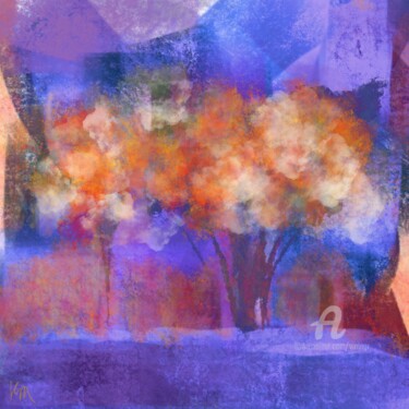 绘画 标题为“Colorful Trees” 由Viola Gr, 原创艺术品, 数字油画