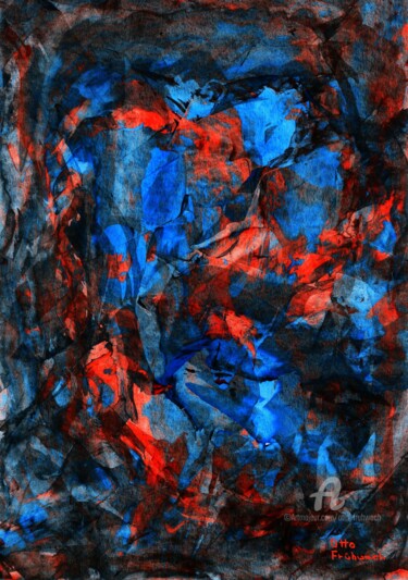 Painting titled "Die Konferenz - La…" by Otto Frühwach, Original Artwork, Acrylic