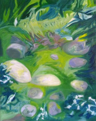 La Forêt vosgienne (du jardin d' Albert Kahn) Painting titled "La Forêt vosgienne…" by Sandra Vigouroux, Original Artwork, Oil