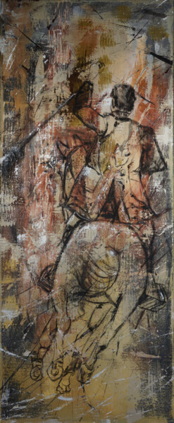 Tauromachy. Series Tauromachy. No. T033, Painting on canvas. 绘画 标题为“Tauromachy. Series…” 由Artem Usá, 原创艺术品, 丙烯 安装在木质担架架上