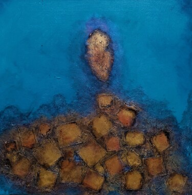 Collages titled "Copper Squares in d…" by Lynda Rosemarie Stevens, Original Artwork, Collages