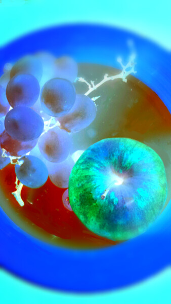 Photography titled "Pomme et raisins" by Béatrice Marie Penaud, Original Artwork, Digital Photography