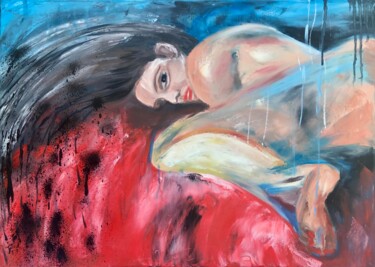 Art oil outcropping girl Painting titled "Art oil outcropping…" by Tanya Dulac, Original Artwork, Oil Mounted on Wood Stretcher frame