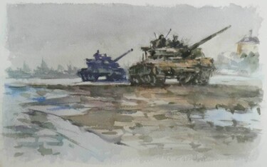 Painting titled "Le beau serait donc…" by Christian Arnould, Original Artwork, Watercolor