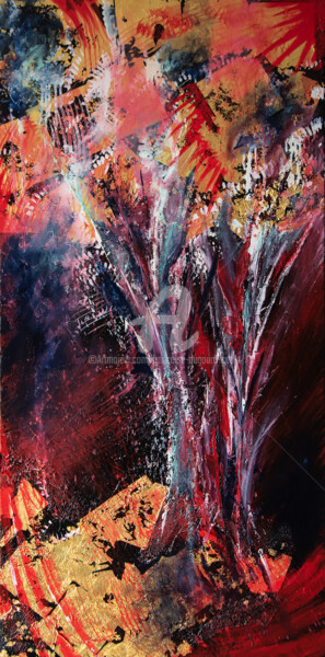 Peinture intitulée "Kamado" par Françoise Dugourd-Caput, Œuvre d'art originale, Huile Monté sur Châssis en bois