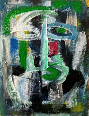 Peinture intitulée "" portrait abstrait…" par Sam Keusseyan, Œuvre d'art originale, Acrylique