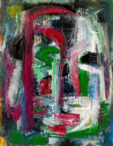 Peinture intitulée "" portrait abstrait…" par Sam Keusseyan, Œuvre d'art originale, Acrylique