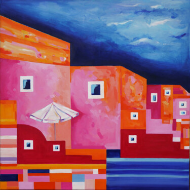 Let's play hide&seek with a sun (Landscape No. 16) 绘画 标题为“Let's play hide&see…” 由Aleksandra Krogulecka, 原创艺术品, 油