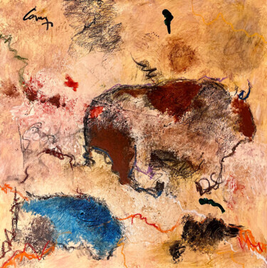 绘画 标题为“Bison futé” 由Claude-Yvan Conne, 原创艺术品, 丙烯 安装在木质担架架上