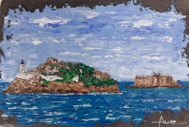 Peinture intitulée "Ile Louet et châtea…" par Alain Favé, Œuvre d'art originale, Huile