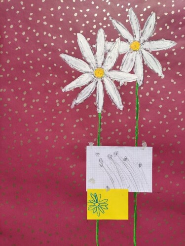 绘画 标题为“Deux marguerites” 由Eric Ullrich, 原创艺术品, 丙烯