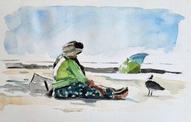 Peinture intitulée "trouville" par Pascal Brachet, Œuvre d'art originale, Aquarelle