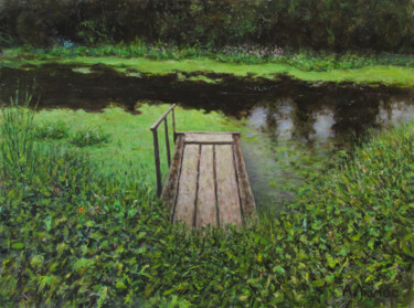Pintura titulada "Мосток" por Andrei Abramov (Andrei Liumes), Obra de arte original, Oleo