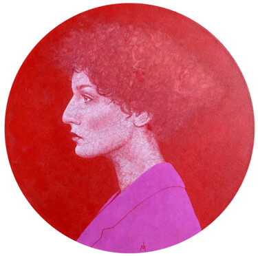 绘画 标题为“Женщина в розовом ж…” 由Margarita Ivanova, 原创艺术品, 丙烯 安装在木质担架架上