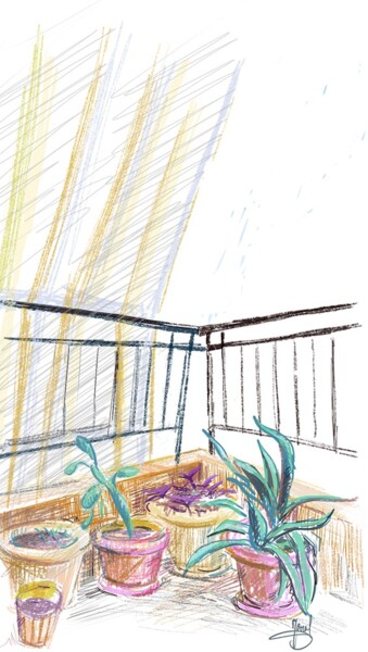数字艺术 标题为“Confinement sketch…” 由Maral Der Boghossian, 原创艺术品, 数字油画