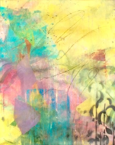 Peinture intitulée "Feuillages jaunes" par Any, Œuvre d'art originale, Pastel