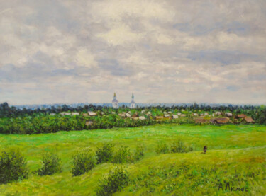 Pintura titulada "Сельский пейзаж" por Andrei Abramov (Andrei Liumes), Obra de arte original, Oleo