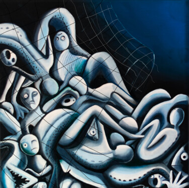 Pêche intensive Peinture intitulée "Pêche intensive" par Muriel Cachoulet, Œuvre d'art originale, Huile