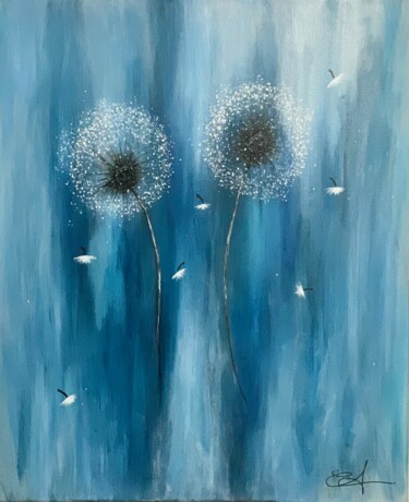 Peinture intitulée "« Vol au vent » Fle…" par Jess.C.Art, Œuvre d'art originale, Acrylique Monté sur Châssis en bois