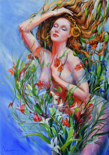 Awakening Painting titled "Awakening" by Vlada Kadymova, Original Artwork, Oil Mounted on Wood Stretcher frame