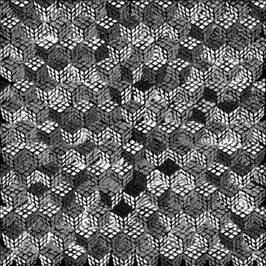 Rubik's Cube Abstract Black and White Malarstwo zatytułowany „Rubik's Cube Abstra…” autorstwa Tony Rubino, Oryginalna praca, Akryl Zamontowany na Drewniana rama n…