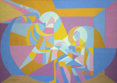 Pintura titulada "Anunciación de la V…" por Omar Sorriente, Obra de arte original, Oleo