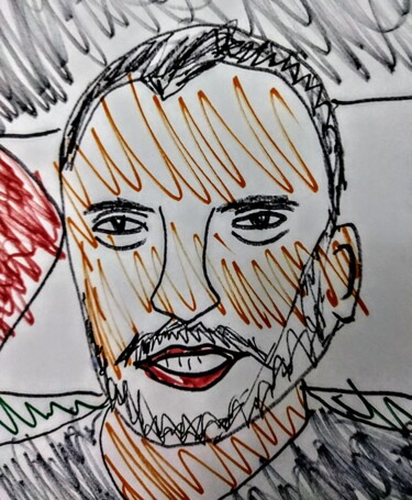 Dessin intitulée "Free Khalil Awawdeh" par Iheb Gharbi, Œuvre d'art originale, Marqueur