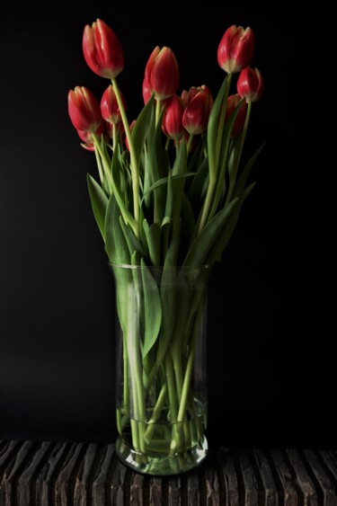 图画 标题为“Vase aux tulipes” 由Patrick Casado, 原创艺术品, 铅笔