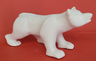 雕塑 标题为“Ours blanc” 由Raymonde Koelblen/Pitoizel (PitRe), 原创艺术品, 粘土