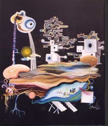 Painting titled "L'OBSERVATOIRE" by Christophe Bertrand (CEBO), Original Artwork