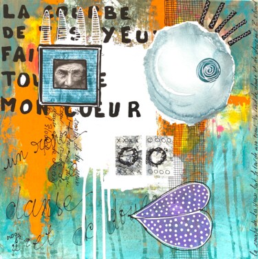 Peinture intitulée "La Courbe de tes Ye…" par Roger.M, Œuvre d'art originale, Acrylique Monté sur Châssis en bois