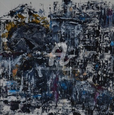 Peinture intitulée "Sauver la face" par Frederic Janssens (Fredj), Œuvre d'art originale, Acrylique