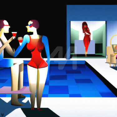 数字艺术 标题为“"Swimming Pool" Ser…” 由Vincent Oriol, 原创艺术品, 数字油画
