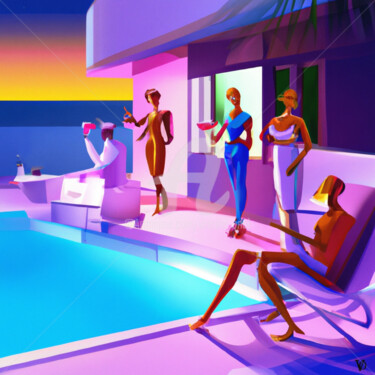 数字艺术 标题为“"Swimming Pool" Ser…” 由Vincent Oriol, 原创艺术品, 数字油画