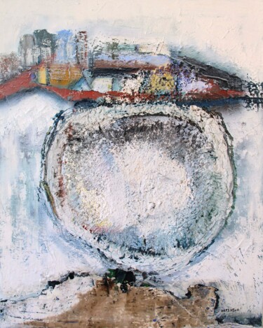 Painting titled "Equilibre fragile" by Guillaume Defins, Original Artwork, Acrylic Mounted on Wood Stretcher frame