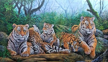 Painting titled "Playtime 1/3" by J. Woko, Original Artwork, Oil