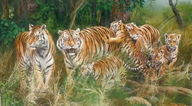 Painting titled "Playtime 2/3" by J. Woko, Original Artwork, Oil