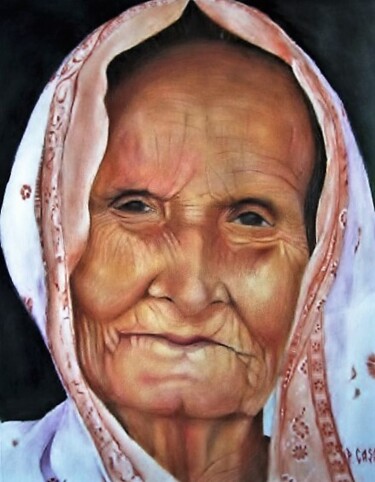 "Femme du Rajastan" başlıklı Resim Patrick Casado tarafından, Orijinal sanat, Kalem
