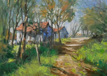 Painting titled "Paysage 33 (Huile s…" by Christian Arnould, Original Artwork, Oil