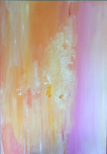 Peinture intitulée "Flowing yellow" par Valentina Majer, Œuvre d'art originale, Acrylique