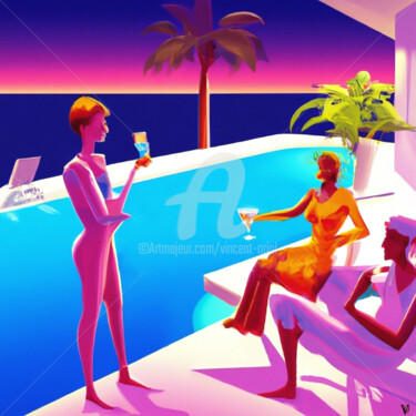 数字艺术 标题为“"Swimming Pool" Ser…” 由Vincent Oriol, 原创艺术品, 数字油画