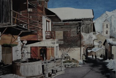 图画 标题为“Saint Veran” 由Patrick Casado, 原创艺术品, 铅笔