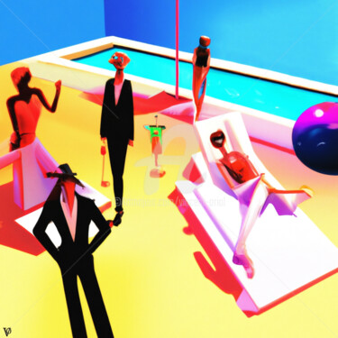 数字艺术 标题为“"Swimming Pool" Ser…” 由Vincent Oriol, 原创艺术品, 数字油画