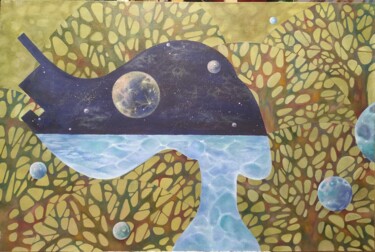 Painting titled "Геометрия несвободы" by Ekaterina Kuzmina, Original Artwork, Oil Mounted on Wood Stretcher frame