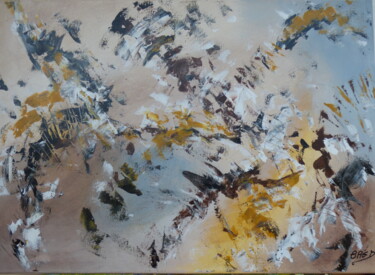 Painting titled "Les Oiseaux" by Bernard Dubord, Original Artwork, Acrylic Mounted on Wood Stretcher frame